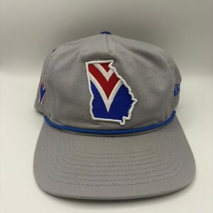 New Era Georgia Atlanta Braves Snapback Hat Gray Blue Rope One Size Fits Most